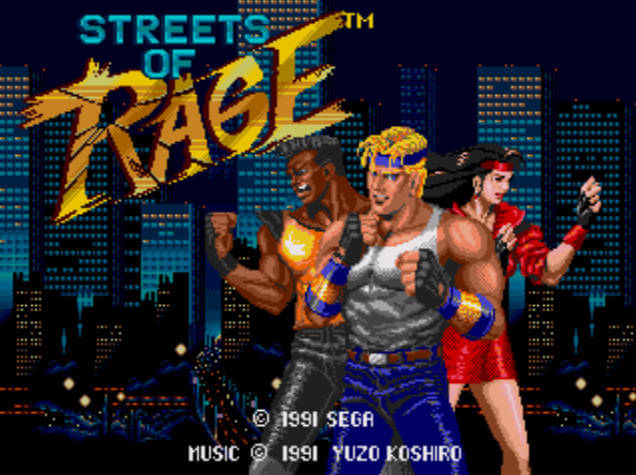 Streets of Rage, Sega Mega Drive Title Screen